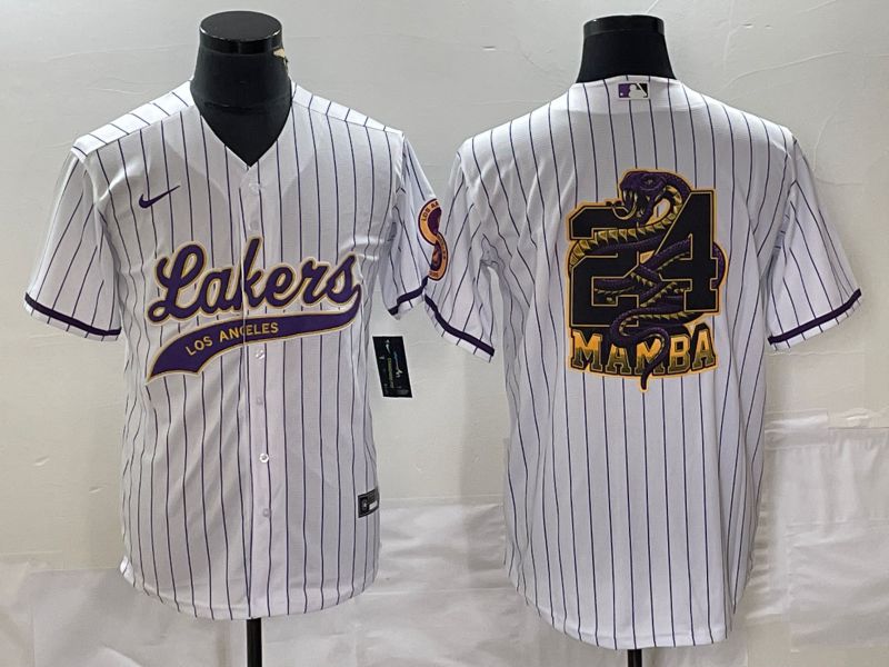 Men Los Angeles Lakers Blank White 2023 Nike Co Branding Game NBA Jersey style 2